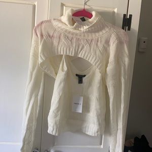 Cable knit cami and cropped sweater NWT